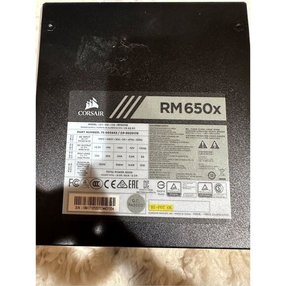 Corsair RM 650x 80 Plus Gold PC Supply - Picture 3 of 5